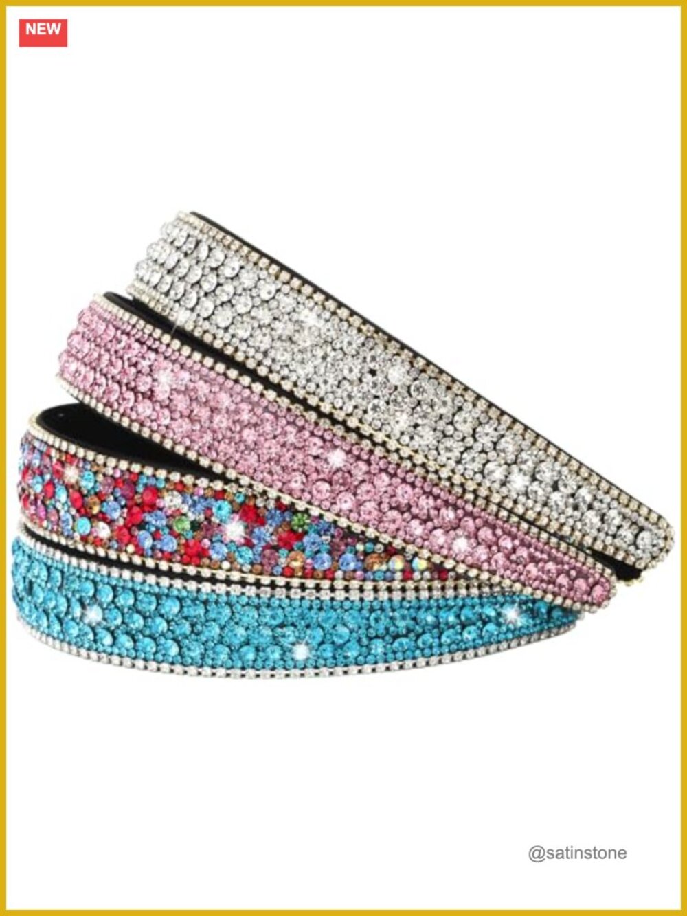 Rhinestone Headbands Set Sparkly Crystal Hair Accessories for Women Girls